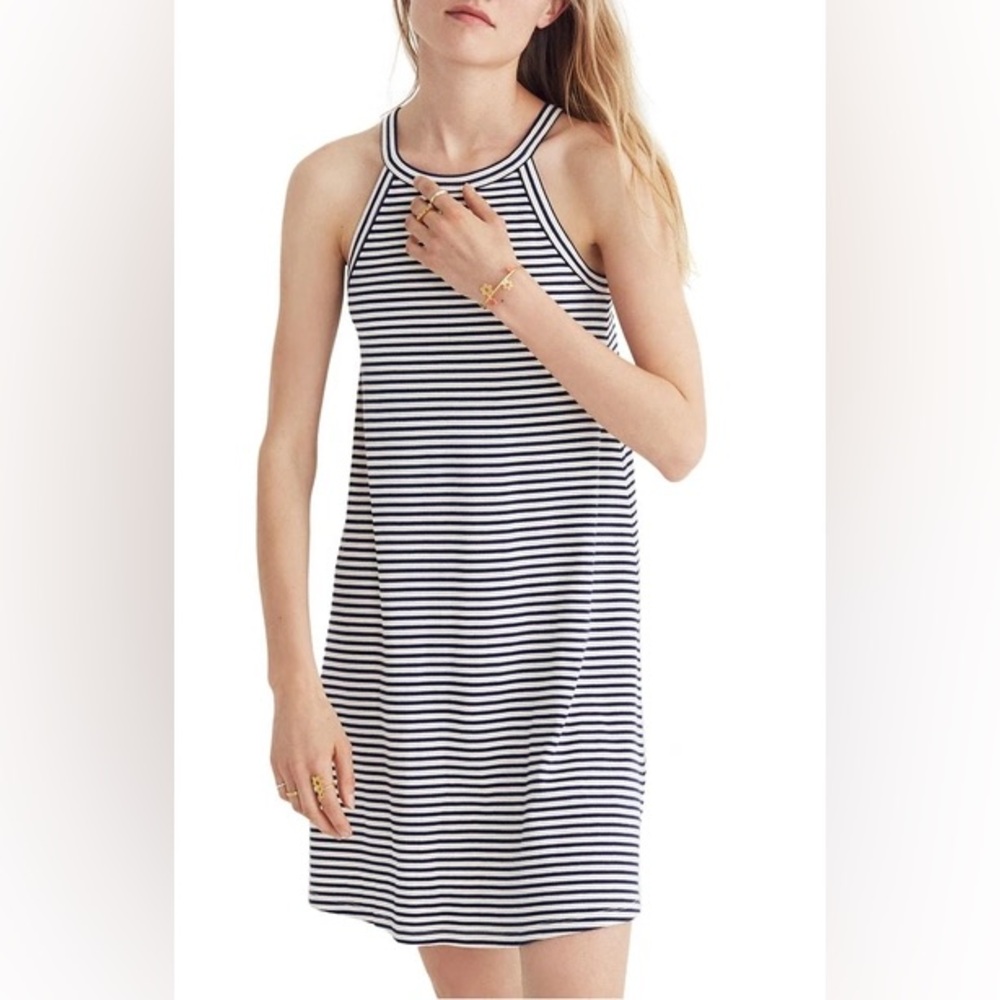 Madewell district stripe dress EUC